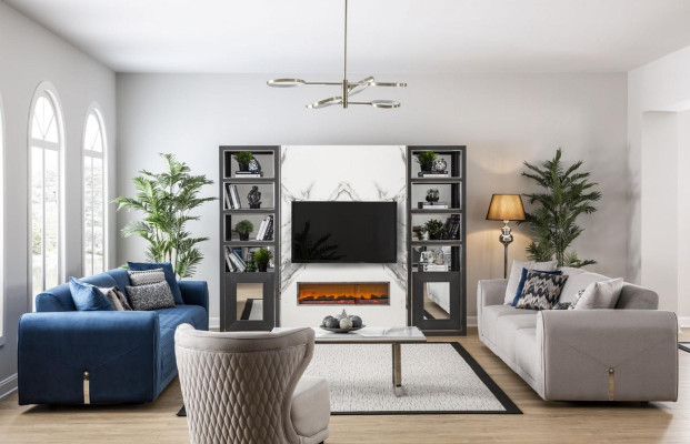 Luxus Sofa 4 Sitz Stoff Wohnzimmer Modernes Design Sofas Polster Couchen