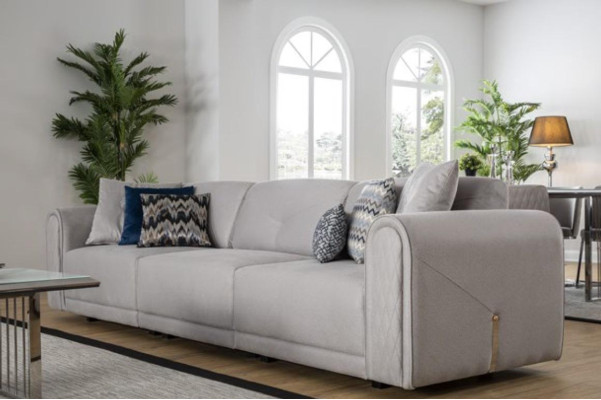 Luxus Sofa 4 Sitz Stoff Wohnzimmer Modernes Design Sofas Polster Couchen