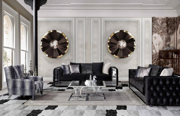 Chesterfield Sofa 3 Sitzer Wohnzimmer Modernes Design Sofas Textill Couchen Neu