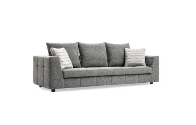 Luxus Sofa 4 Sitz Stoff Wohnzimmer Modernes Design grau Sofas Polster Couchen