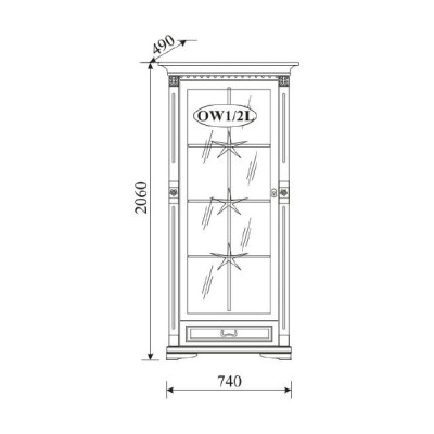  Klassische Vitrine Vitrinenschrank Vitrinen Glasschrank Schrank Kolonial OW 1-2 