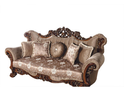 Barock Dreisitzer Chesterfield Couch Möbel Sofa Couchen Stoff Braun