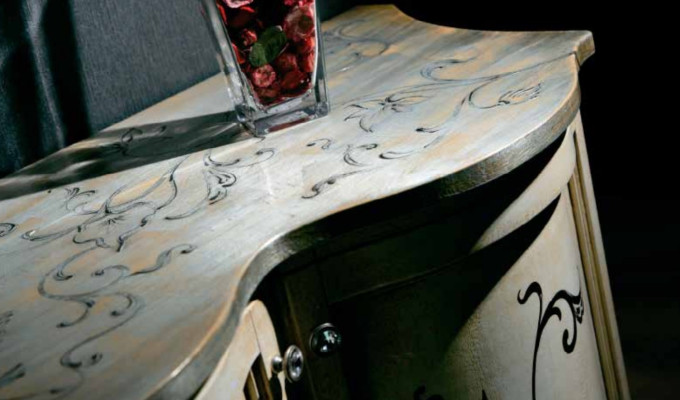 Klassisches Sideboard Holz Kommode Weiß Schrank Schränke Luxus Italienische Neu