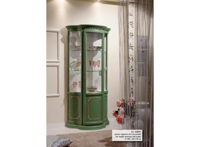 Halber Schrank Vitrinen Glas Schrank Vitrine Holz Wohnzimmer Luxus Grün Anrichte