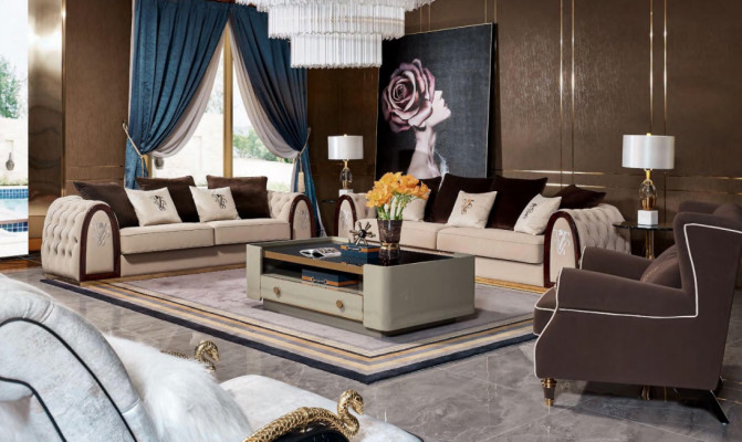 Komplett Set Sofagarnitur 431 Sitz Polster Couchen Edle Luxus Wohnzimmer Möbel