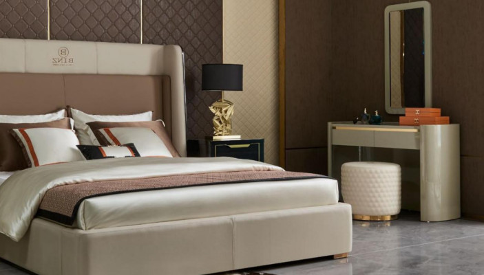 Design Schlafzimmer 6 tlg Komplett Set Bett Nachttisch Schminktisch