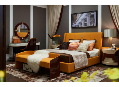 Bett Nachttisch Hocker 4 tlg. Schlafzimmer Set Modern Design Luxus Betten Neu