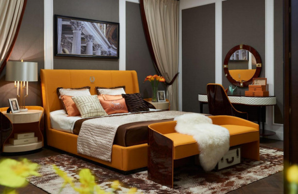 Bett Nachttisch Hocker 4 tlg. Schlafzimmer Set Modern Design Luxus Betten Neu