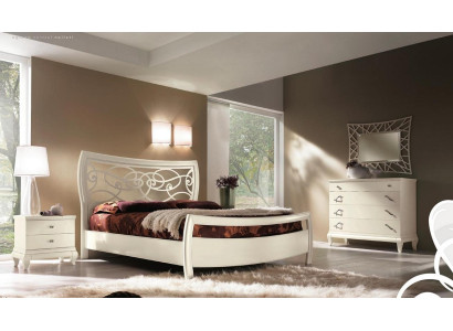 Schlafzimmer Bett Nachttisch Kommode Spiegel Garnitur Gruppe Betten Set 5tlg.