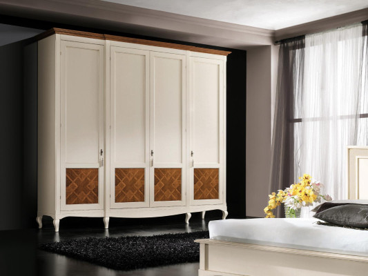 Schrank Echtholz Kleiderschrank Massive Schlafzimmer Möbel Italien Holzschrank