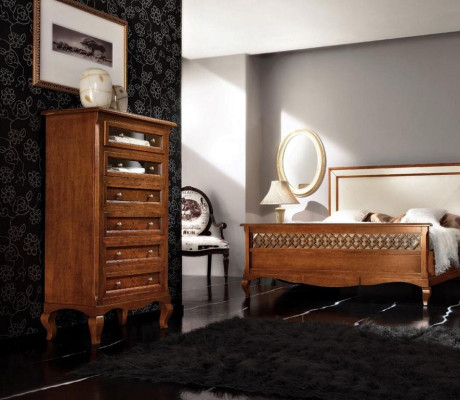 Doppelbett Betten Schlafzimmer Möbel Massivholz Vaccari cav giovanni Bett Neu