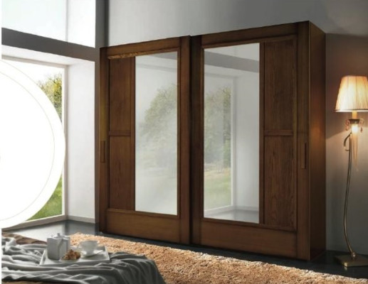 Schränke Kleider Kleiderschrank Schrank Luxus Schwebetüren Design Holz Modern