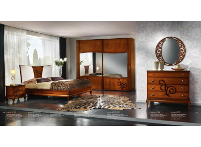 Schlafzimmer Bett Nachttisch Kleiderschrank Kommode Spiegel Luxus Neu Set 6tlg.