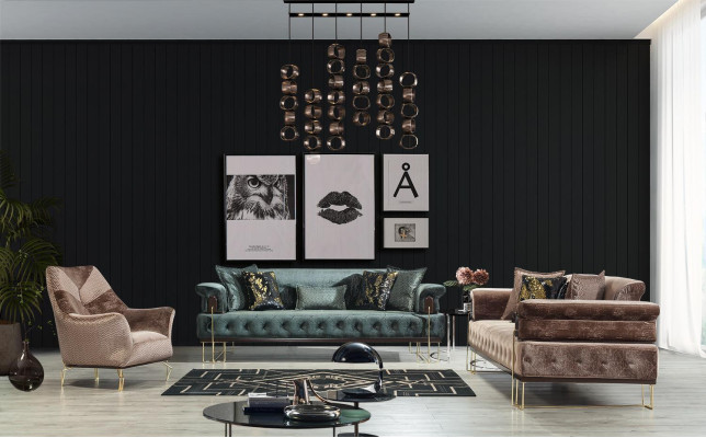 Sessel Design Wohnzimmer Polster Holz Polster Moderne Luxus braun Neu