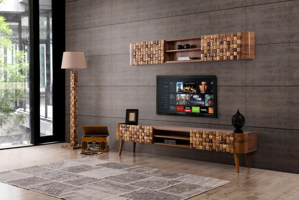 Sideboard tv Schrank Fernseh Kommode Lowboard Holz Modern Stand Wohnzimmer rtv