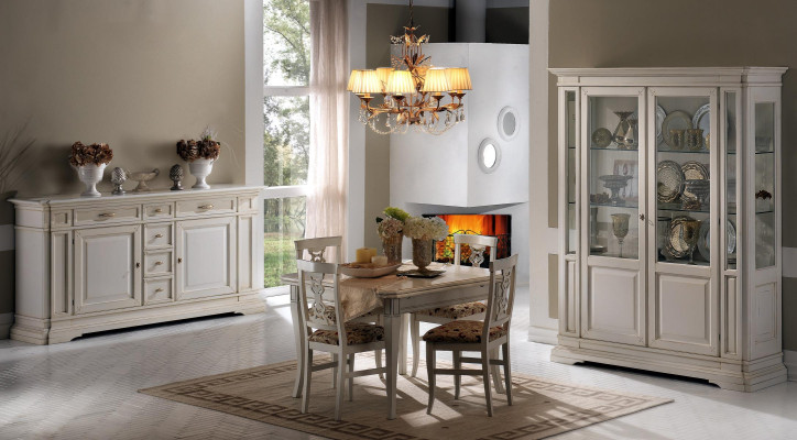 Wohnzimmer Möbel Anrichte Massive Holz Vitrinen Glas Schrank Echtholz Vitrine