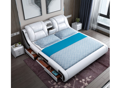 Multifunktion Sofa Bett xxl Big Betten Boxen USB Hotel Leder Polster Schubladen
