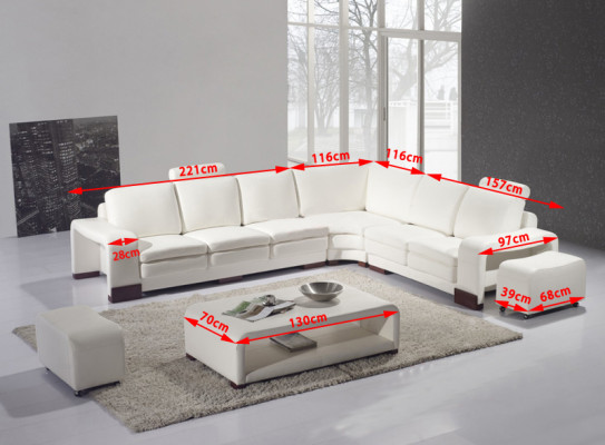 Designer Sofa Couch Ecksofa mit Hocker Polster Garnitur Wohnlandschaft