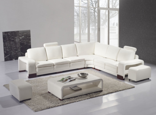 Designer Sofa Couch Ecksofa mit Hocker Polster Garnitur Wohnlandschaft