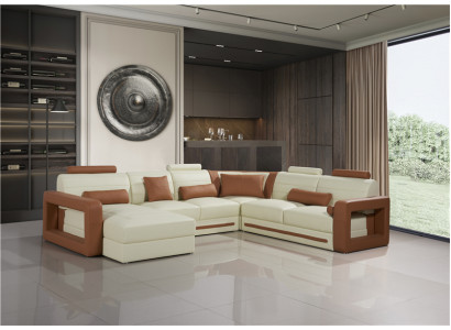 Designer Couch U Form Ecksofa Polster Couch Leder Garnituren Wohnlandschaft Neu