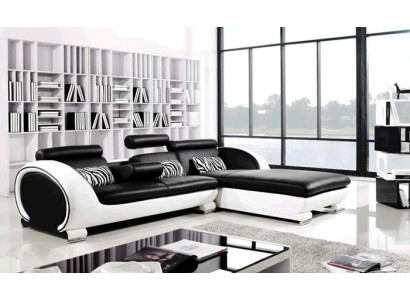 Ecksofa Sofagarnitur Leder Sofa Couch Ecke Polster Hocker Set Komplett