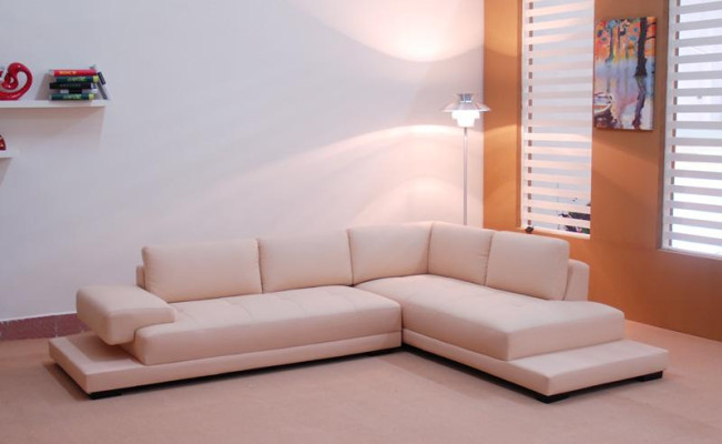 Ecksofa Leder Sofa Couch Polster Eck Sitz Wohnlandschaft Garnitur