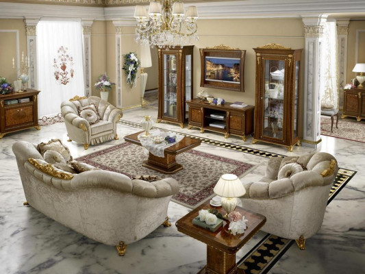 Wohnzimmer Stoff Couch Sofagarnitur Set 3+1+1 Sitzer Sofa Sitz Polster Italien