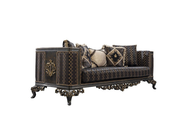 Barock Rokoko 3Sitzer Designer Sofa Couch Polster Sofas Couchen Stoff Textil Neu