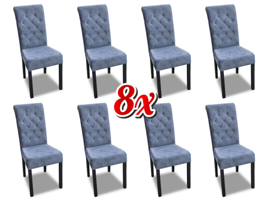 Mehrfarbige Chesterfield x8 Stühle Designer Luxus Sessel Polsterstühle Lehnstühle