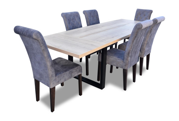 Klassische Set Esstisch + 6x Stühle Lehn Stuhl Garnitur Tische Esszimmer Gruppe