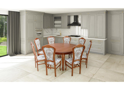 Esstisch Garnitur Tisch + 8x Stühle Stuhl Esszimmer Garnitur Rund Runder