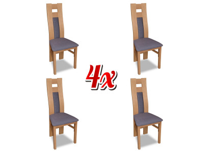 Gruppe Sitz Polster Lehn Stühle Garnitur Holz Massiv Luxus Sessel Set 4x Stuhl
