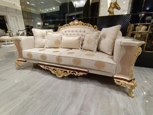 Dreisitzer Design Sofa 3 Sitzer Couchen Textil Chesterfield Sofa 3er Stoff Neu
