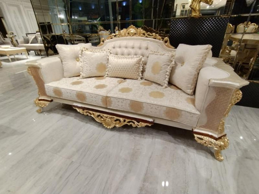 Dreisitzer Design Sofa 3 Sitzer Couchen Textil Chesterfield Sofa 3er Stoff Neu