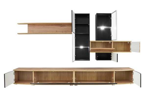 Designer Wohnwand Modern Design Wohnzimmer Luxus Möbel Wand Regale Neu