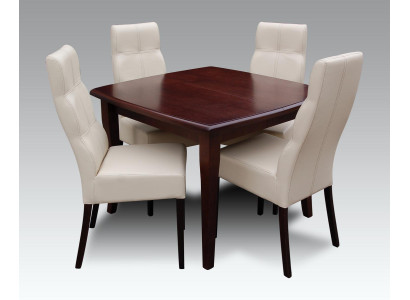 Luxus Esszimmer Set Garnitur 5tlg Braun Holz Möbel 4xStuhl Tisch Stil Modern Neu