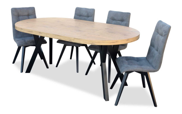 Esstisch 4 x Stühle Esszimmer Set Essgruppe Luxus Stuhle Tisch 5tlg.
