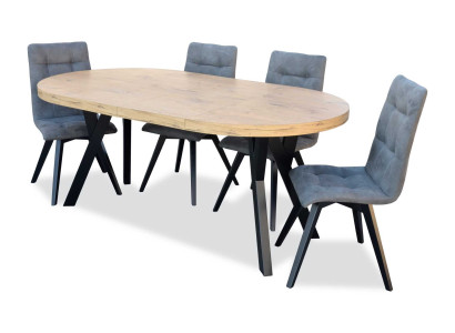 Esstisch 4 x Stühle Esszimmer Set Essgruppe Luxus Stuhle Tisch 5tlg.