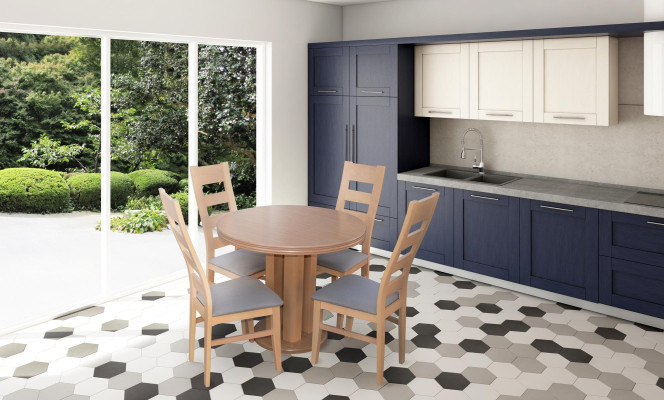 Esstisch 4 x Stühlen Esszimmer Set Essgruppe Holz Tisch 5tlg. Gruppe Garnitur