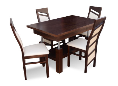 Design Esszimmer Set Garnitur 5tlg Holz Möbel Küchen 4x Stuhl Tisch Lehnstühle