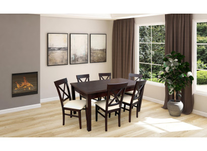 Komplett Set Esstisch 6x Stühle Esszimmer Ess Gruppe Stein Garnitur Tische 7tlg