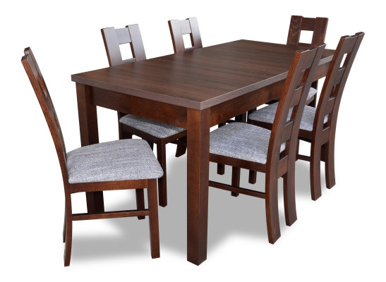 Designer Möbel Holz Tisch Sitz Ess Zimmer 6x Stühle 7tlg. Set Garnitur Echtholz