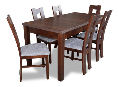 Designer Möbel Holz Tisch Sitz Ess Zimmer 6x Stühle 7tlg. Set Garnitur Echtholz