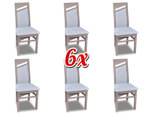 Esszimmerstuhl Stoff Polster Stühl Gastro Esszimmer Set 6x Massivholz Sessel
