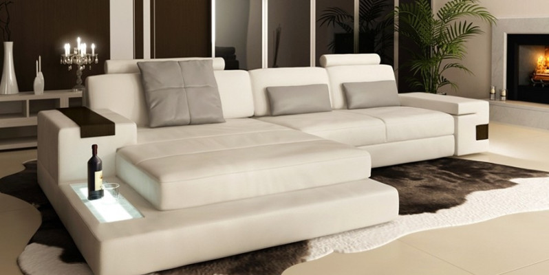 Ecksofa Couch Polster Wohnlandschaft Eck Garnitur Ecke Leder Textil Sofa L Form