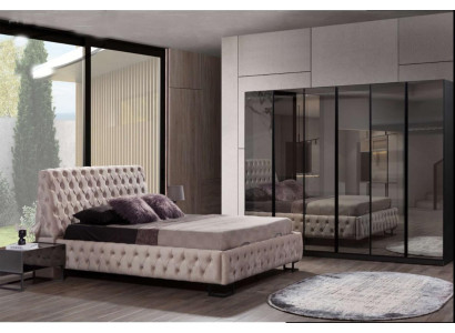 Luxuriöses Schlafzimmer Set Designer Möbel Luxus Bett Holz Kleiderschrank