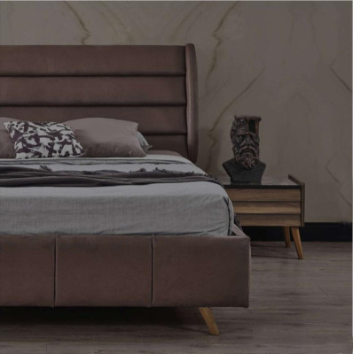 Moderne Schlafzimmer Möbel Polster Doppelbett Holz Nachttische Schrank