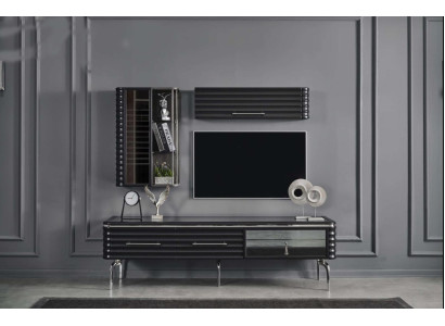 Modernes Wohnzimmer Set Designer TV-Schrank Luxus 2x Wandschränke 3tlg