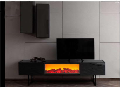 Modernes Wohnzimmer Set Luxuriöser TV-Schrank mit 2x Wandschränken 3tlg