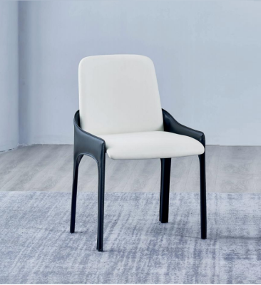 Moderner Weiß-Schwarzer Esszimmer Stuhl Designer Esszimmer Möbel Stuhl